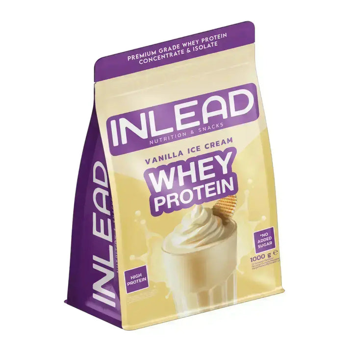 Vanille Eis und INLEAD Nutrition Whey Protein 1000g mit Aminosäureprofil