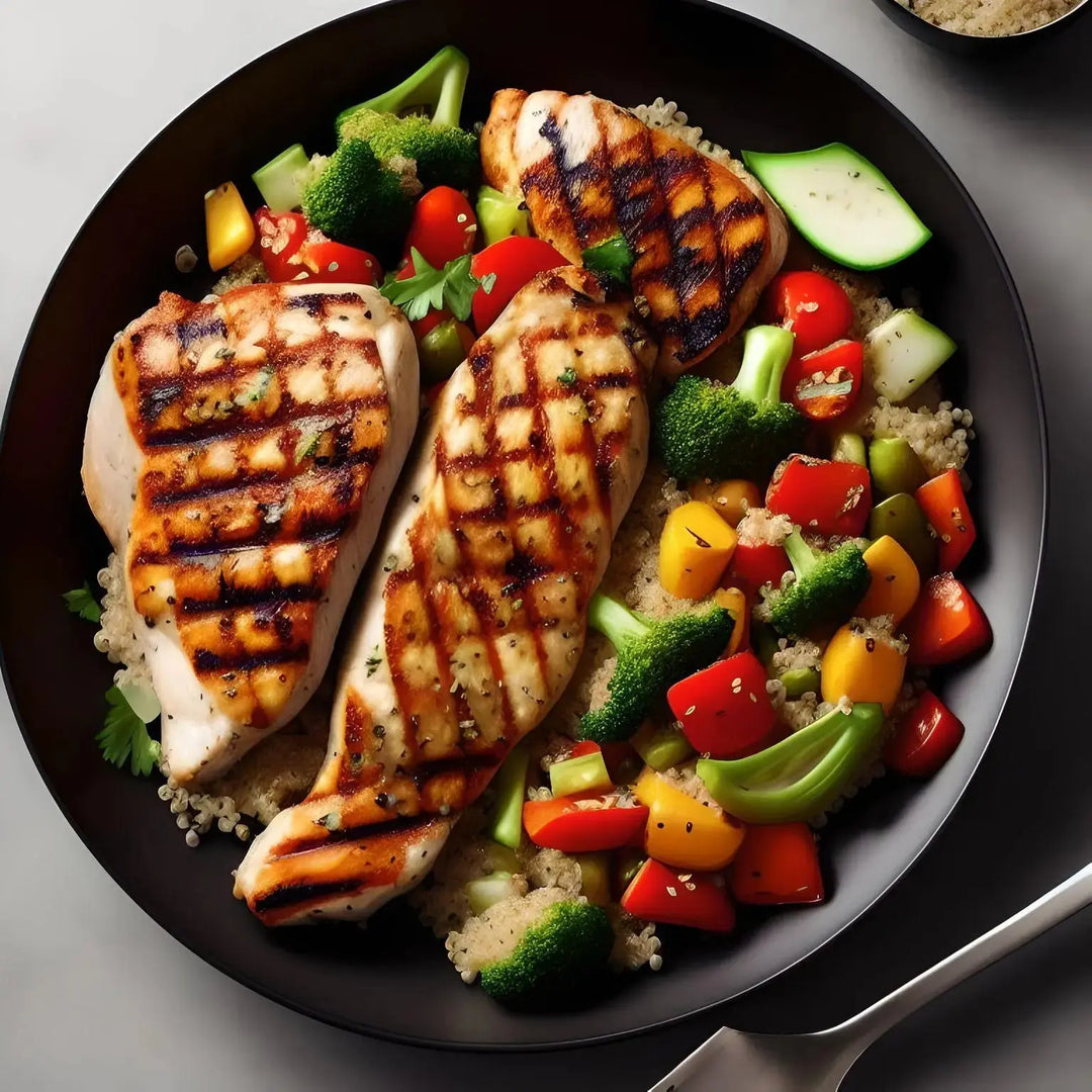 Nutrition Army: Gegrilltes Poulet mit Quinoa, Brokkoli und gegrilltem Gemüse