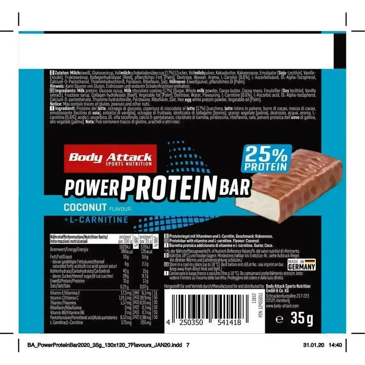 Body Attack Power Protein Bar 24x35g
