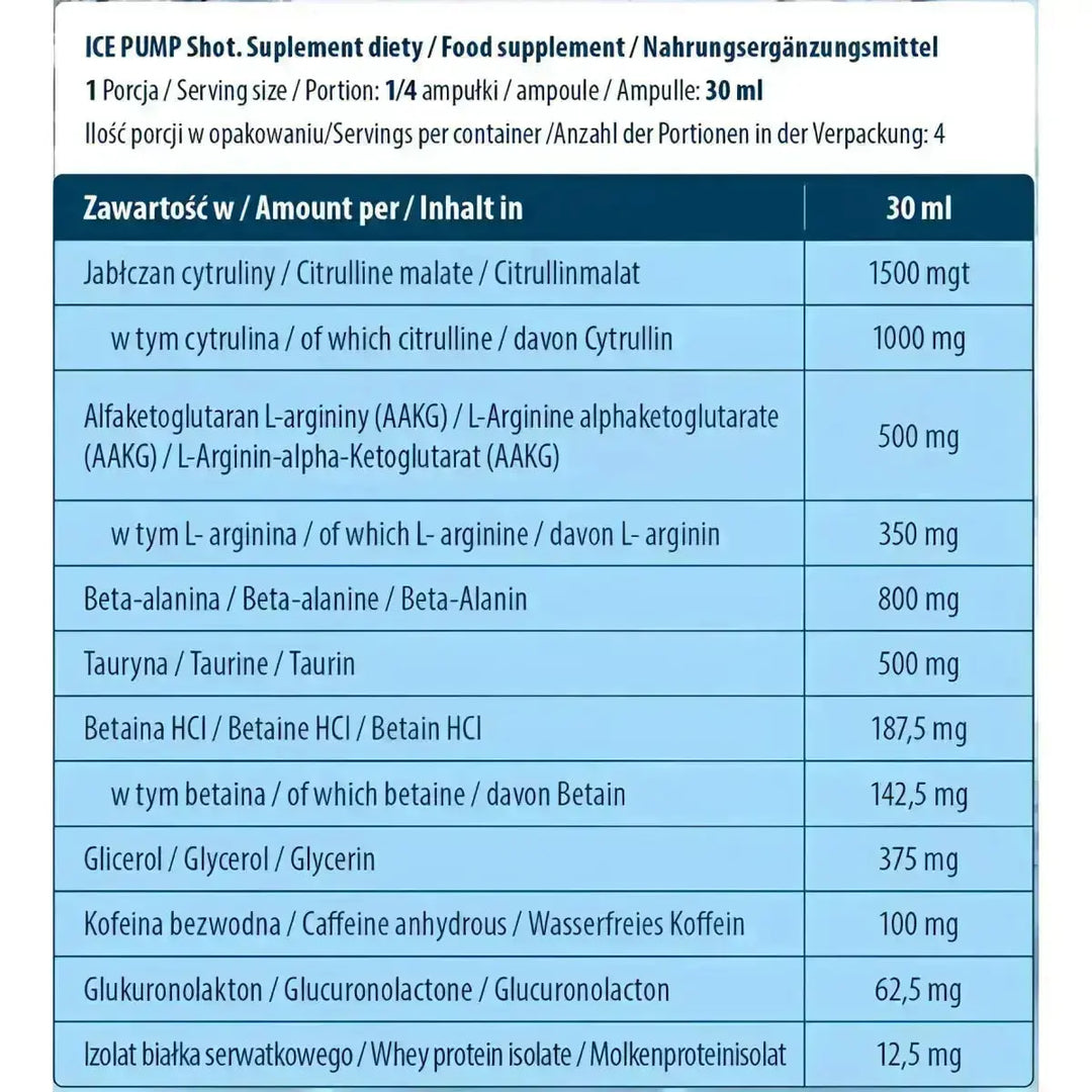FA Nutrition ICE Pump Shot - 24 x 120ml