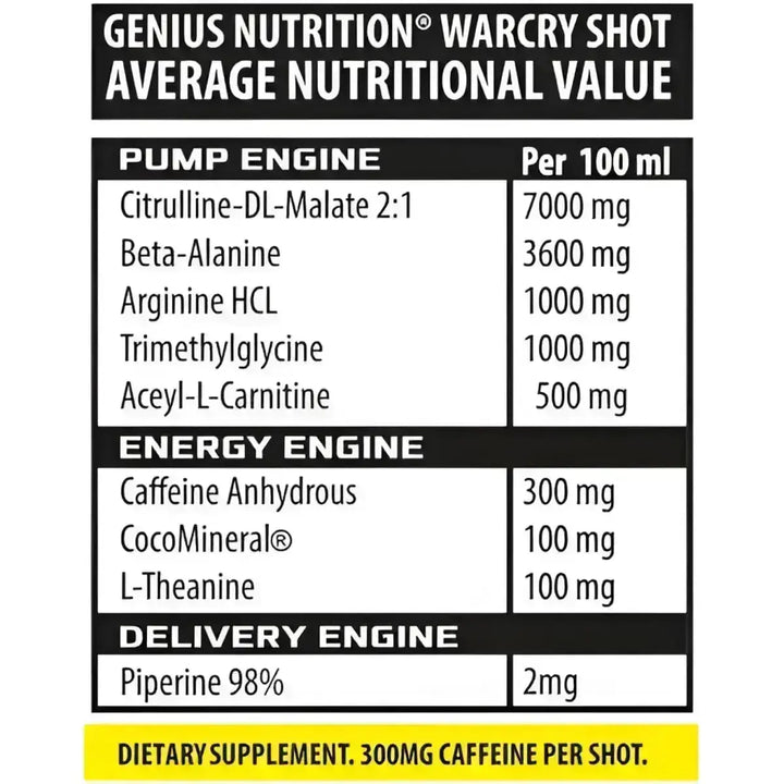Genius Nutrition - Warcry Liquid Shot Cola 12x100ml