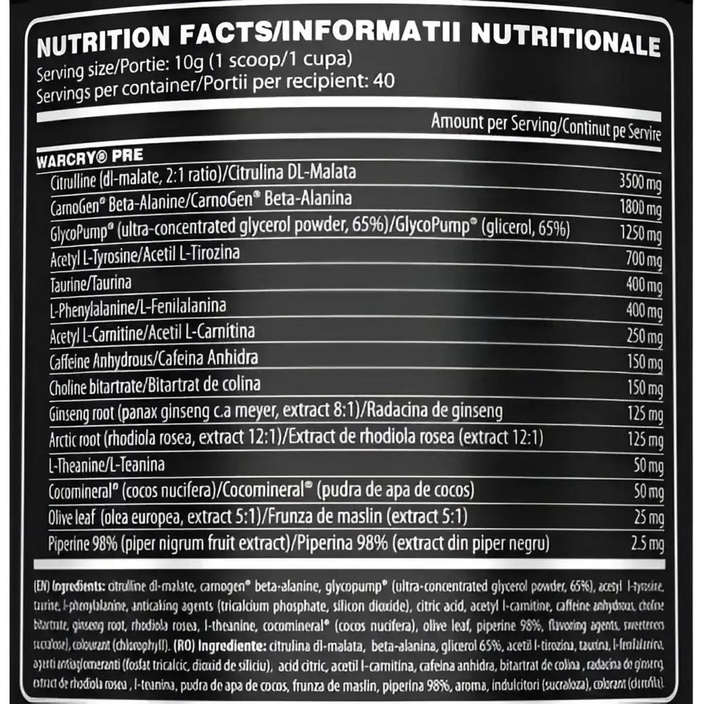 Genius Nutrition Warcry Pre 400g