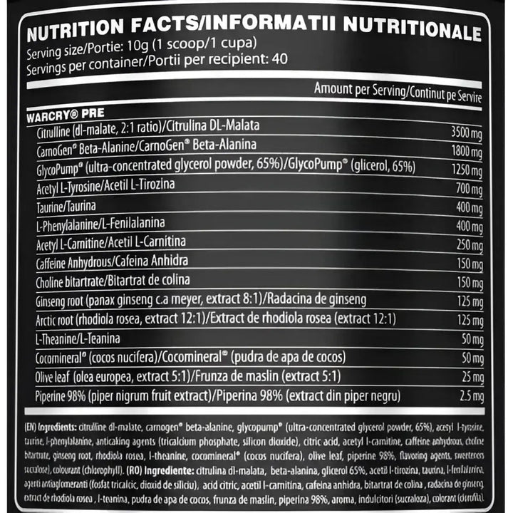 Genius Nutrition Warcry Pre 400g