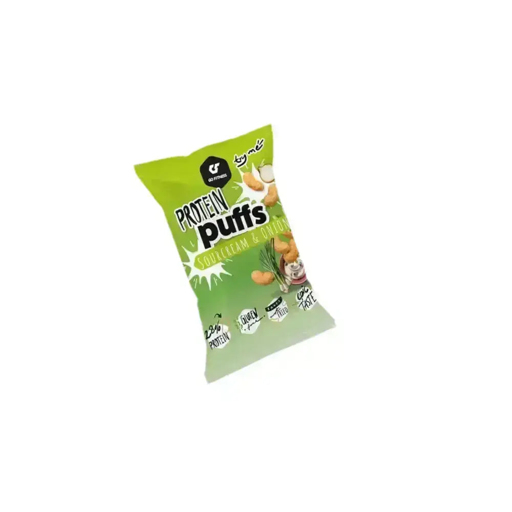Bag of gofitness protein puffs in a 6x50g box for a tasty protein boost