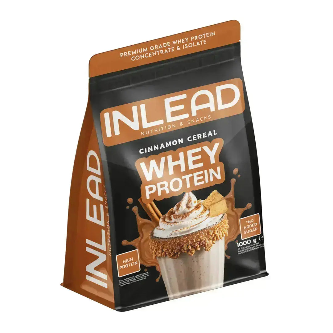 INLEAD Nutrition Whey mit Zimt, 1000g Pulver, reich an Aminosäureprofil