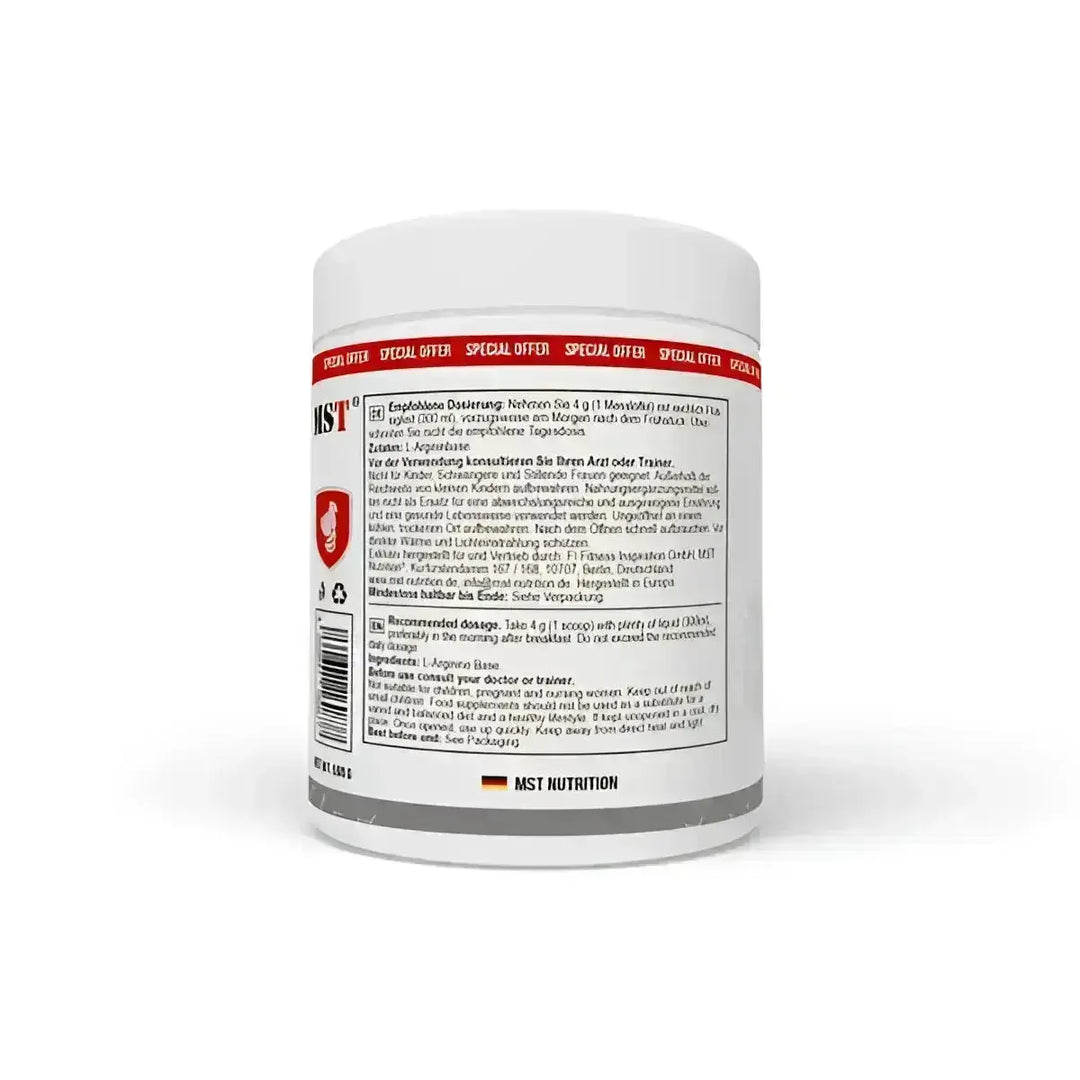 Weißer Reines L-Arginin Container für MST Arginine RAW 500g Supplement