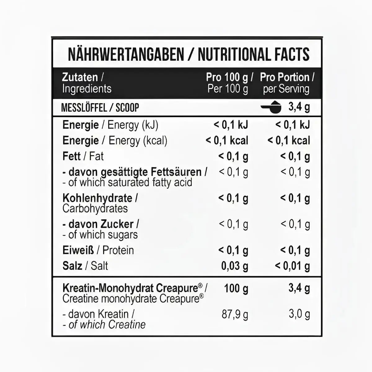 MST - Creatin Monohydrate 1000g - Sportnahrung