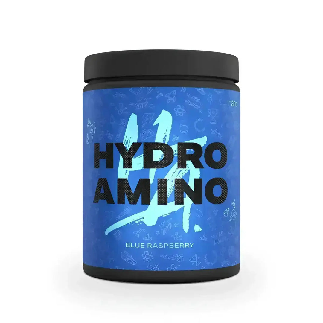 Blauer Behälter des Hydro Amino Nahrungsergänzungsprodukts von Nanosupps