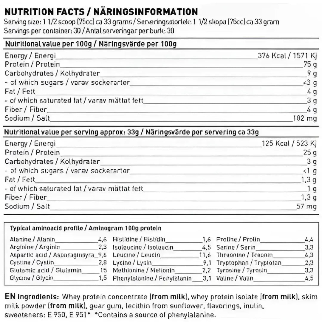 Swedish Supplements Whey Protein Deluxe 1kg