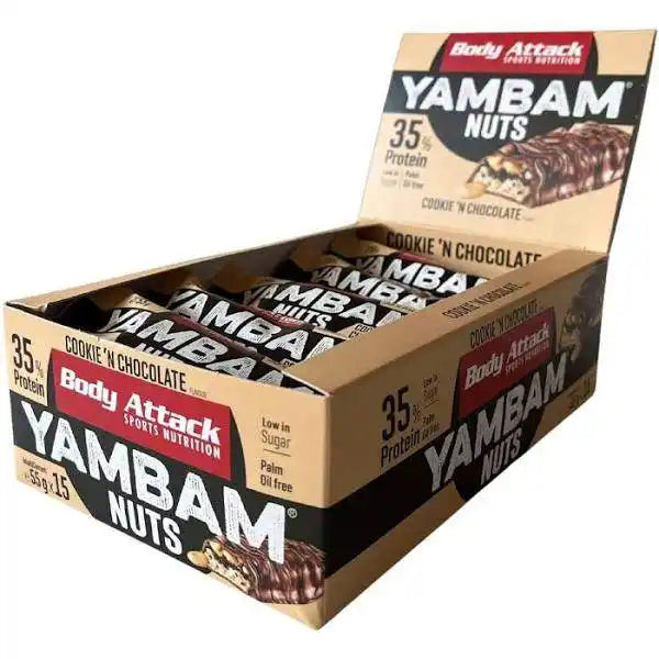 Body Attack YAMBAM NUTS Protein Riegel 15x55g