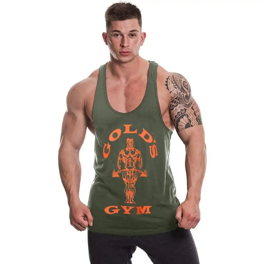 Golds Gym GGVST003 Stringer Joe Premium - army/orange