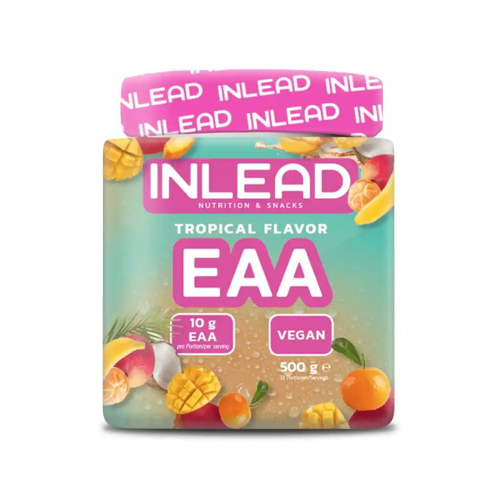 Tropischer Geschmack von INLEAD EAA 500g mit essentiellen Aminosäuren für Veganer