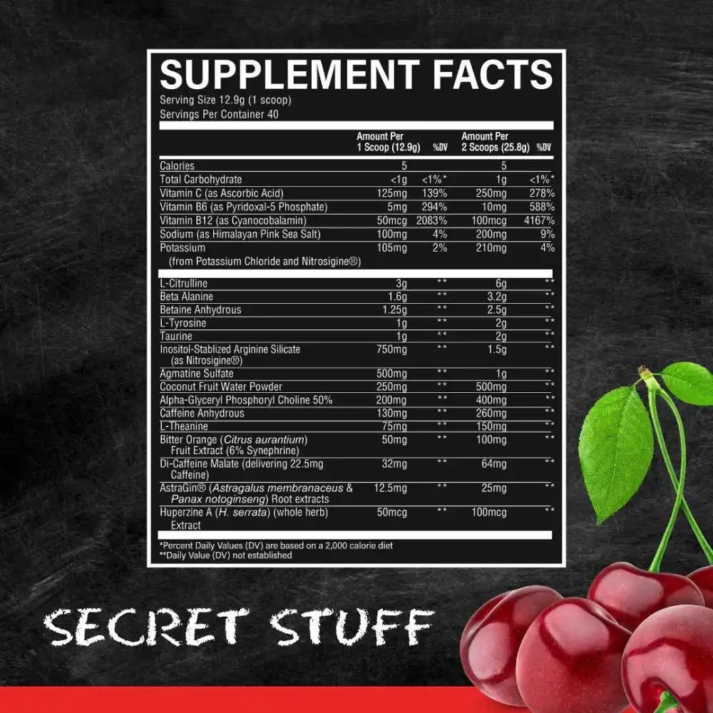 RAW Nutrition CBUM Christopher's Secret Stuff Pre-Workout