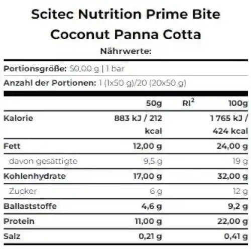 Scitec Prime Bite Protein Bar 20 x 50g